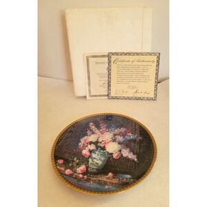 Vtg 1992 W.S. George Collector Plate Floral Sonnet of Happiness Glenna Kurz
